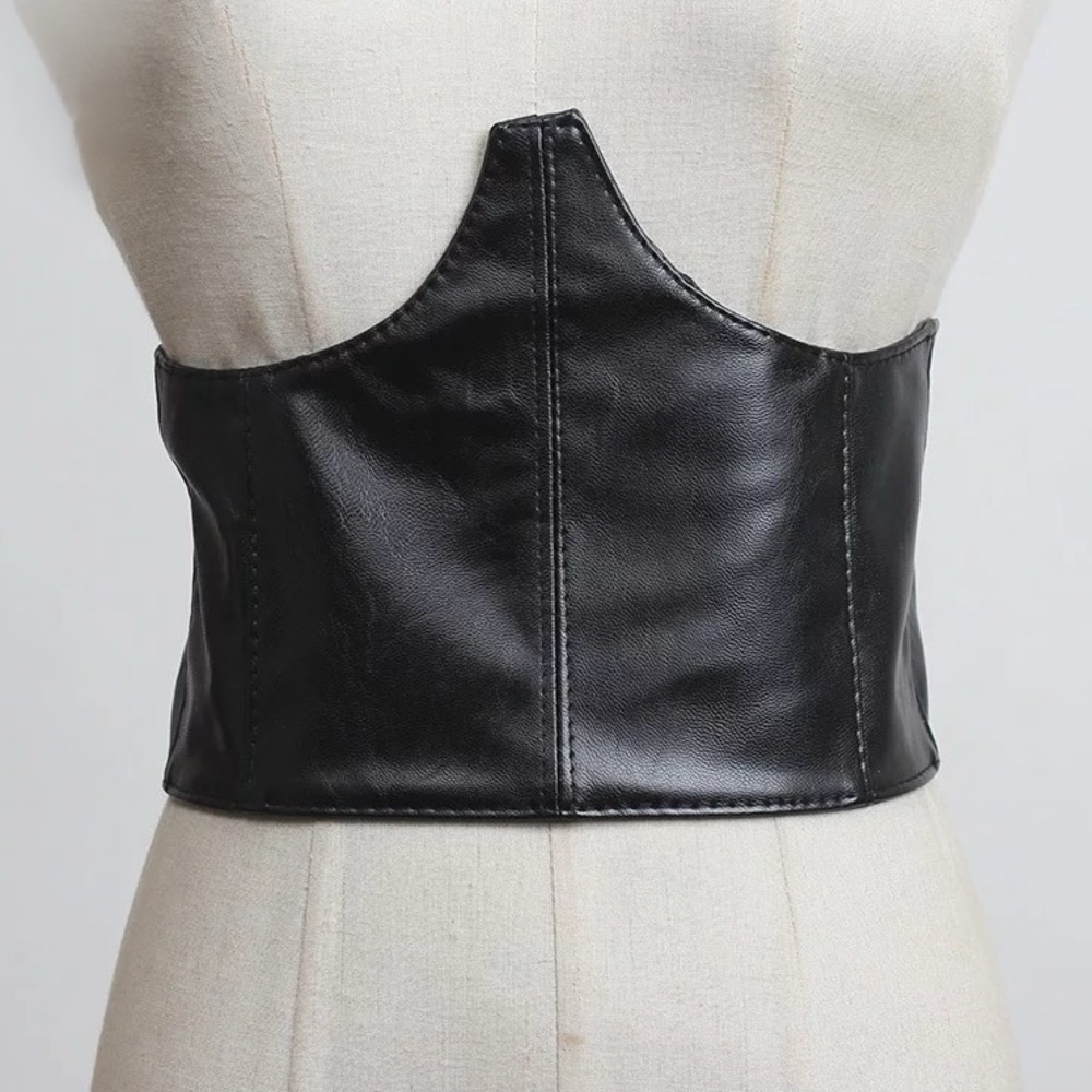 Vegan leather corset belt